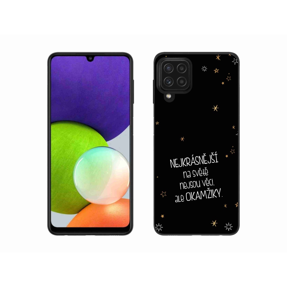 Gelový kryt mmCase na Samsung Galaxy A22 4G - citát 4 černé pozadí