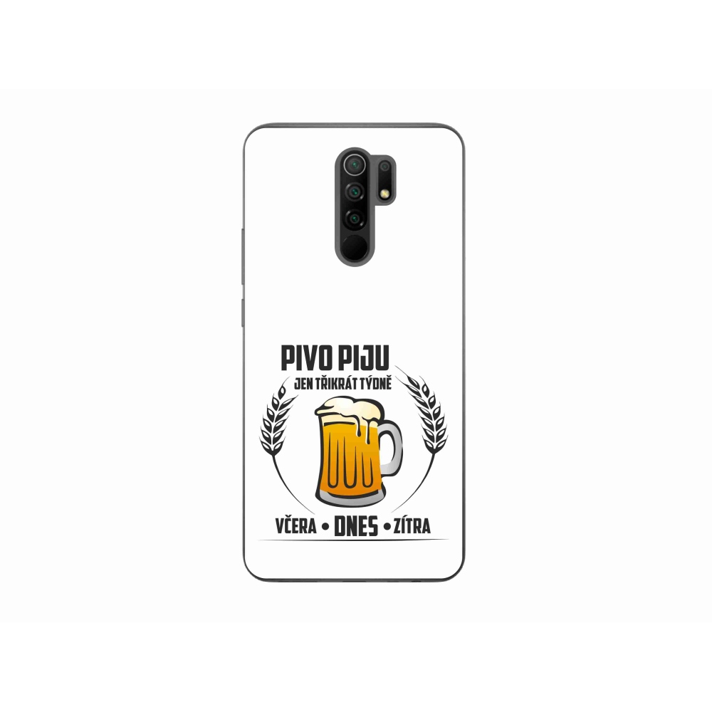 Gelový kryt mmCase na Xiaomi Redmi 9 - pivní motiv bílé pozadí