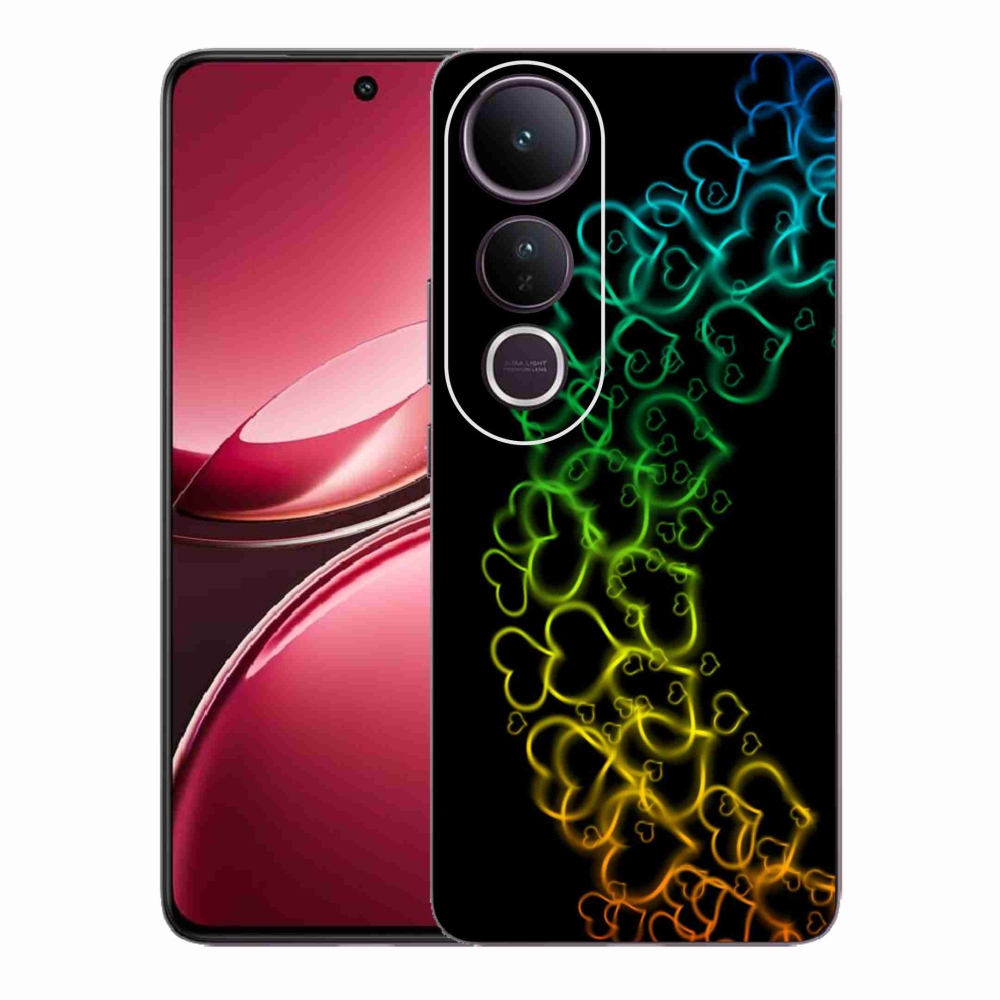 Gelový kryt mmCase na Vivo V50 Lite 4G/5G - barevná srdíčka