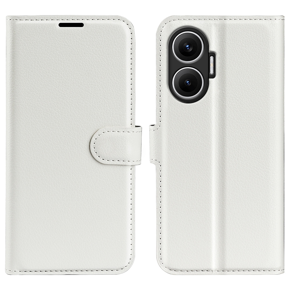 Litchi knížkové pouzdro na Xiaomi Poco F7 5G - bílé