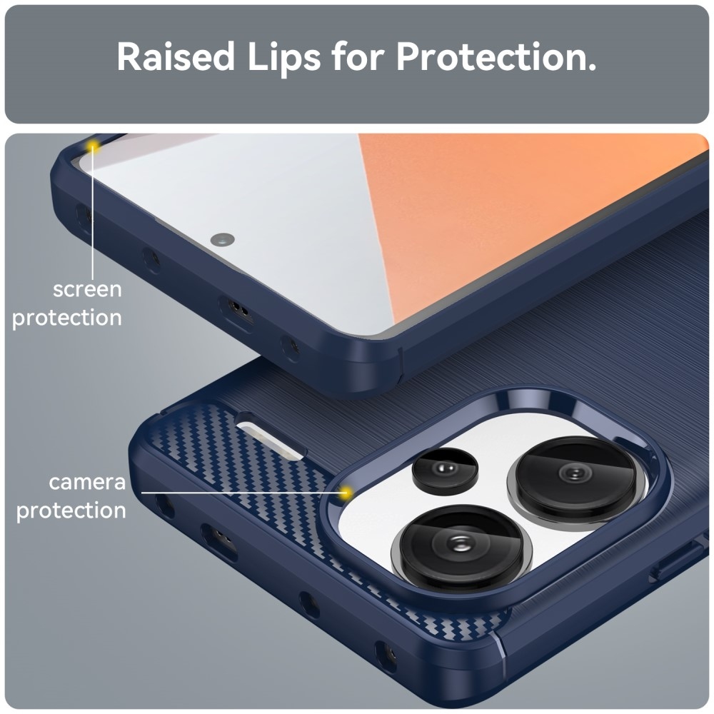 Carbon odolný gelový obal na Xiaomi Redmi Note 13 Pro+ 5G - modrý