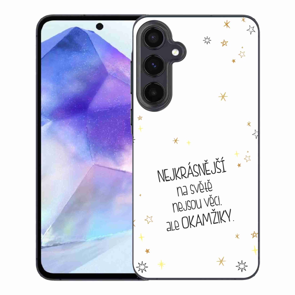 Gelový kryt mmCase na Samsung Galaxy A55 5G - citát 4 bílé pozadí