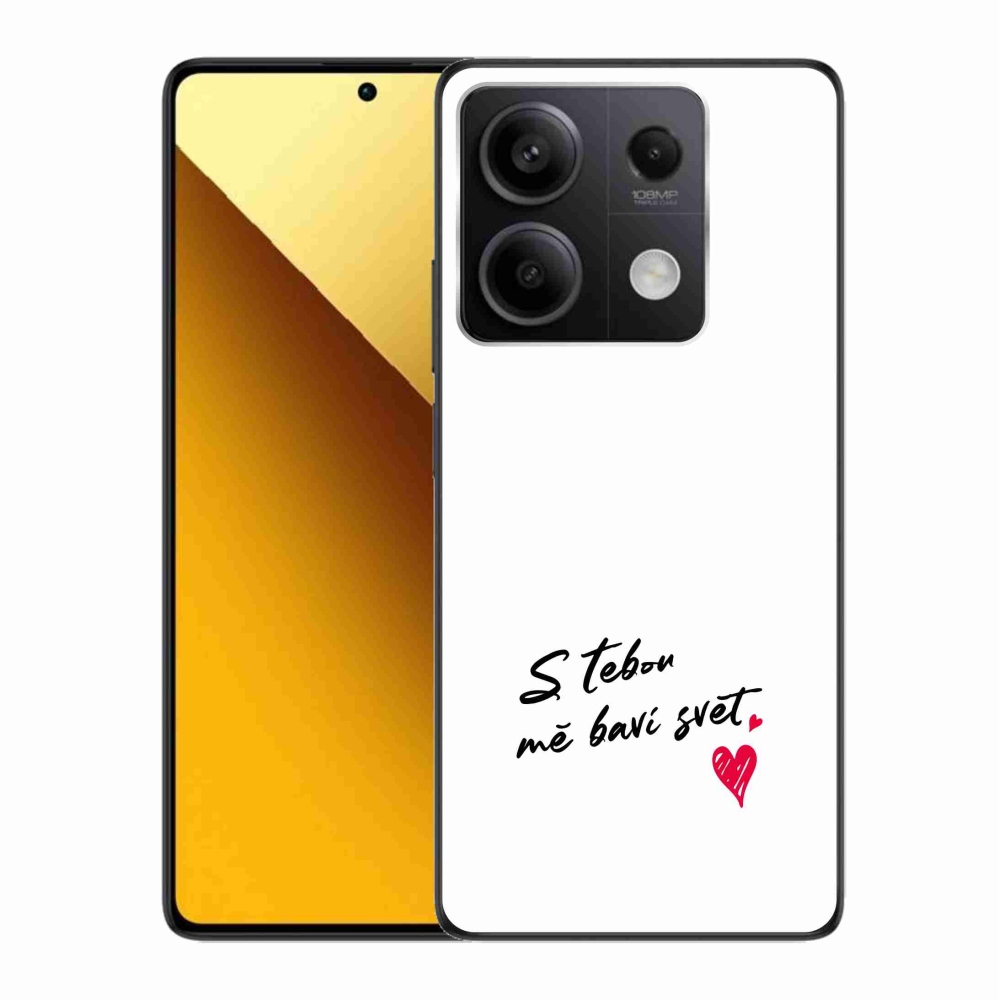 Gelový kryt mmCase na Xiaomi Redmi Note 13 5G - zamilovaný text 1 bílé pozadí