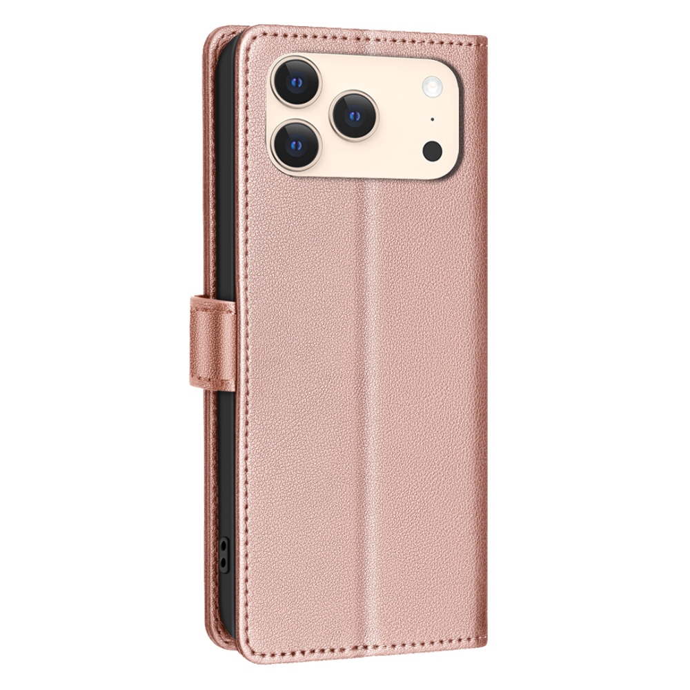 BINFEN knížkové pouzdro na iPhone 17 Pro - růžovozlaté