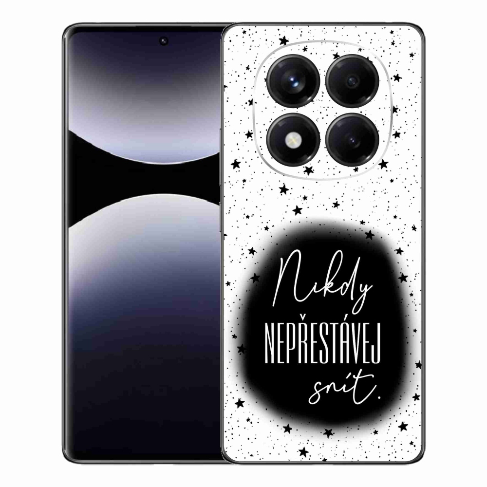 Gelový kryt mmCase na Xiaomi Redmi Note 14 Pro - citát 1 černobílé pozadí
