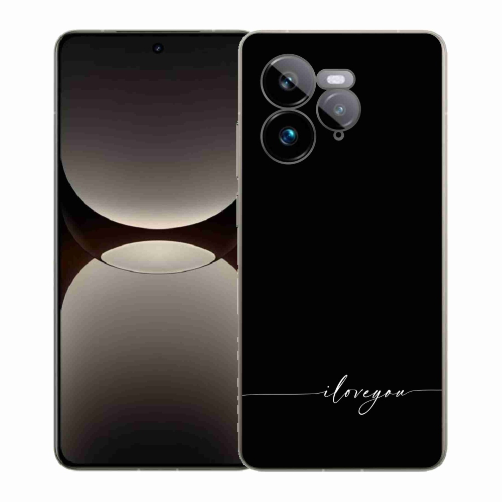 Gelový kryt mmCase na Realme GT 7 Pro 5G - I love you černé pozadí
