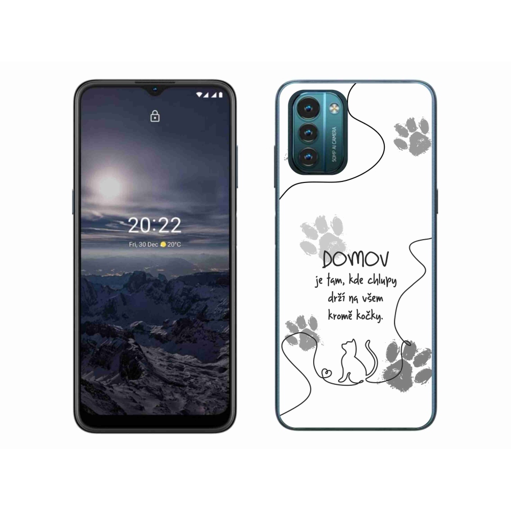 Gelový kryt mmCase na Nokia G11/G21 - kočičí motiv bílé pozadí