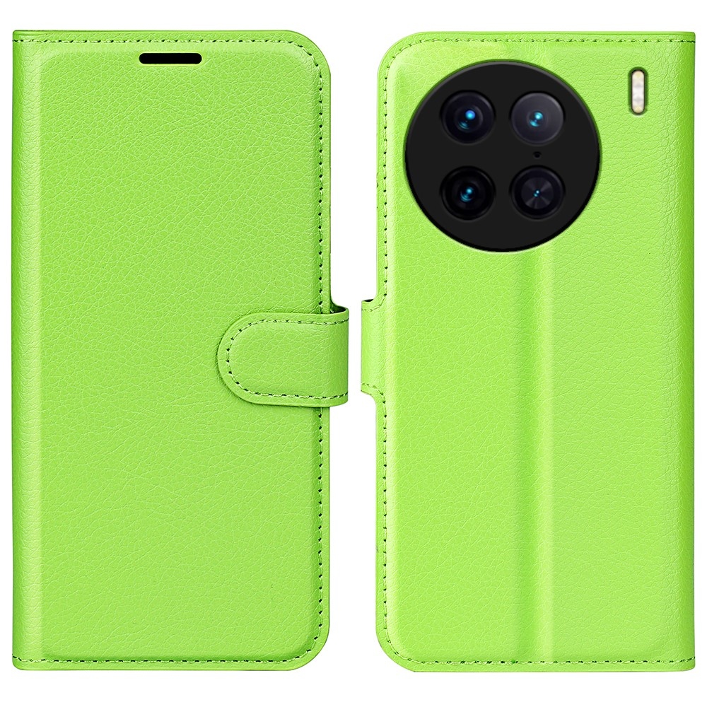 Litchi knížkové pouzdro na Vivo X90 Pro - zelené