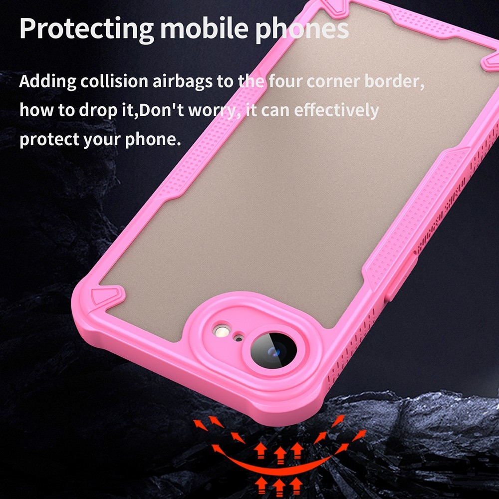Frosted odolný kryt na iPhone 16e - růžový
