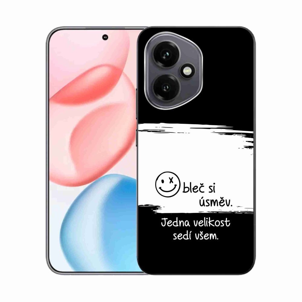 Gelový kryt mmCase na Honor 400 - vtipný text 8 bíločerné pozadí