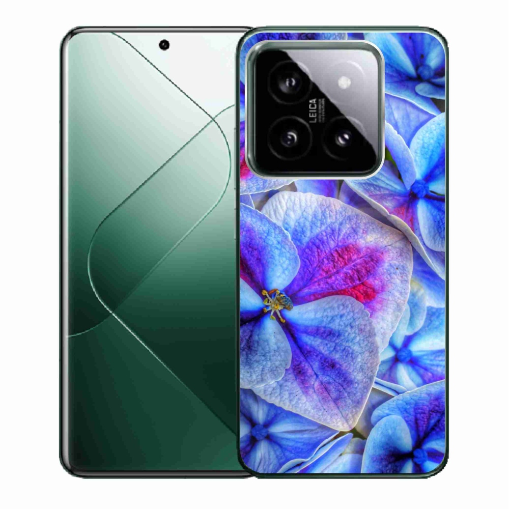 Gelový kryt mmCase na Xiaomi 14 - modré květy 1