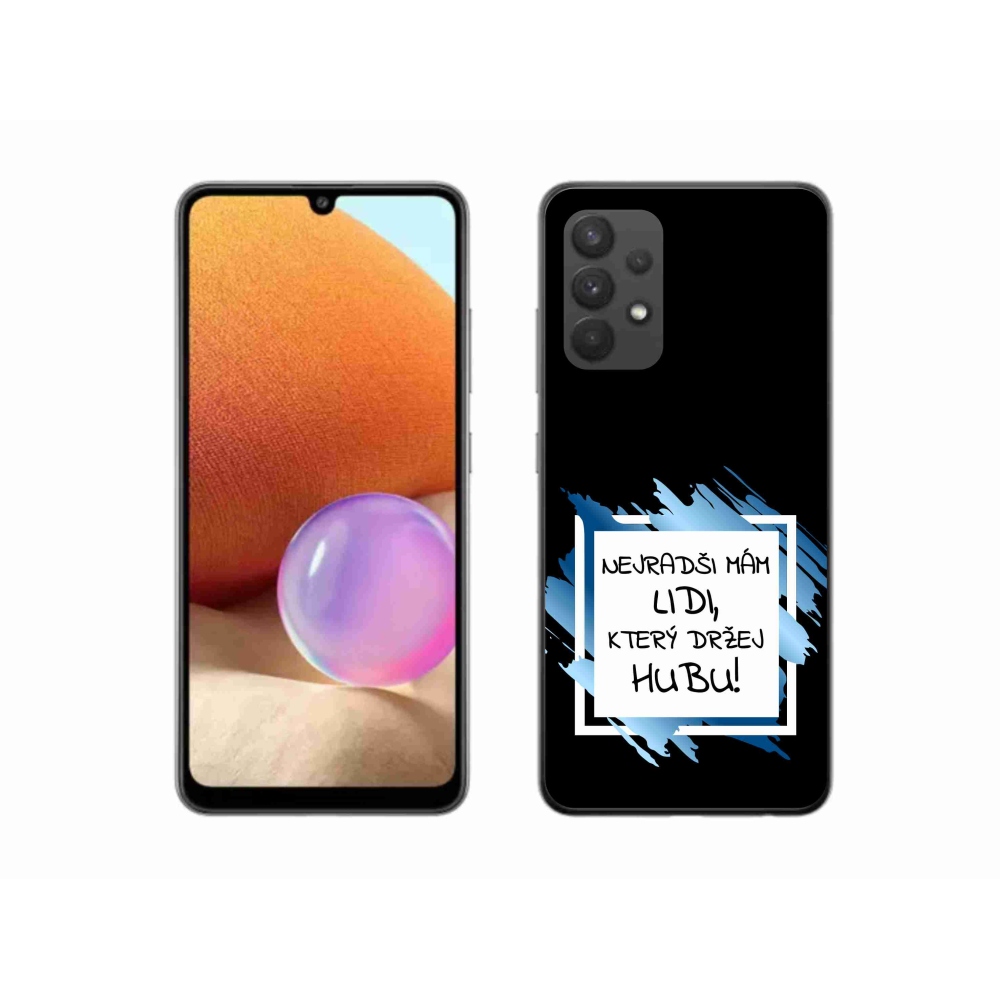 Gelový kryt mmCase na Samsung Galaxy A32 4G - vtipný text 7 bíločerné pozadí