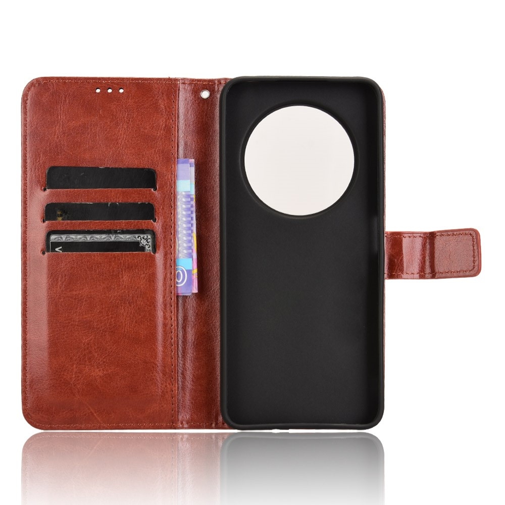 Crazy knížkové pouzdro na Xiaomi Redmi 14C/Poco C75 - hnědé