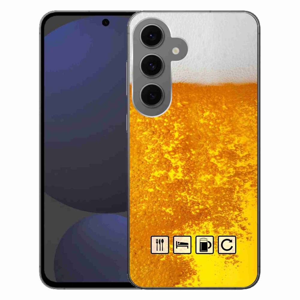 Gelový kryt mmCase na Samsung Galaxy S24 FE - pivní motiv 3
