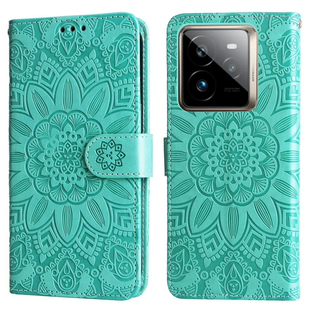 Sunflower knížkové pouzdro na Realme GT 7 Pro 5G - modrozelené