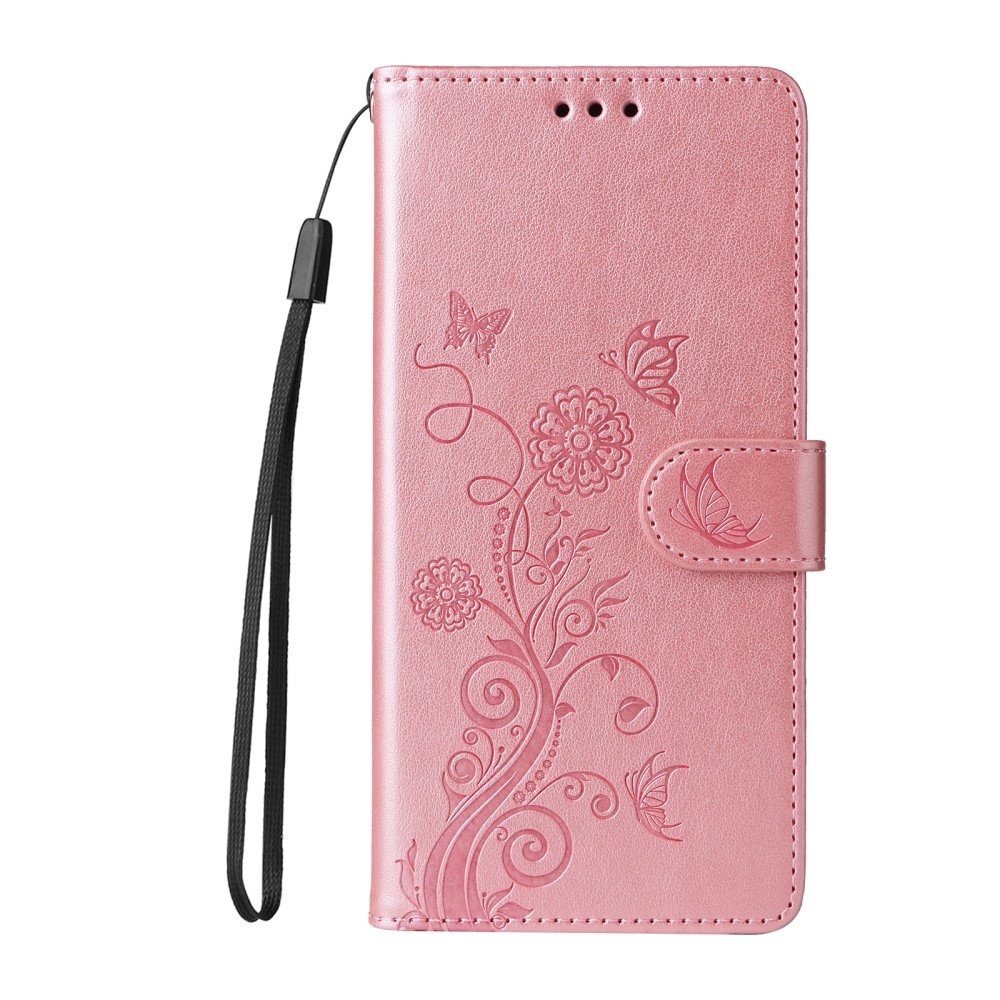 Flowery knížkové pouzdro na Xiaomi Redmi A5 (173.45x79.35x8.45mm) - růžové
