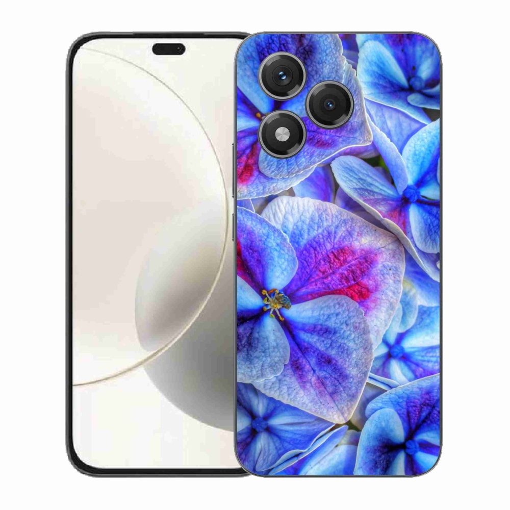 Gelový kryt mmCase na Honor 400 Lite - modré květy 1