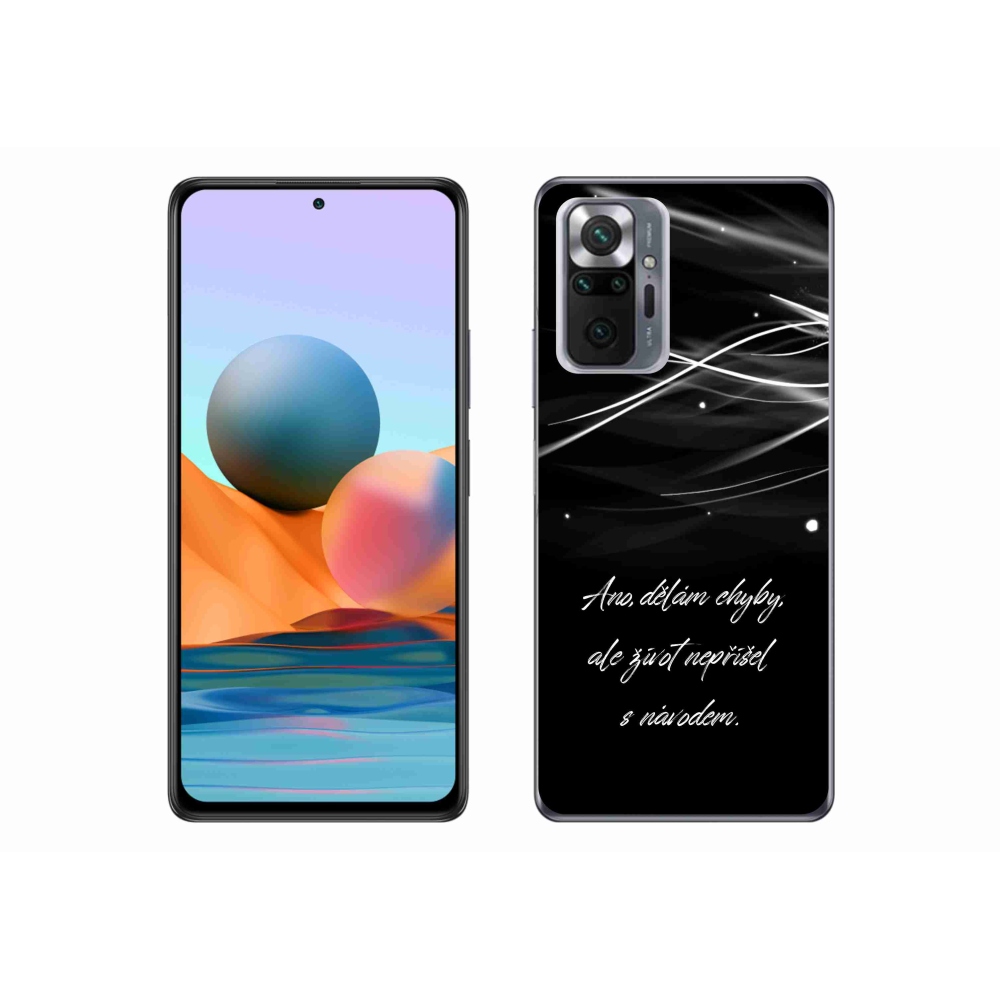Gelový kryt mmCase na Xiaomi Redmi Note 10 Pro - citát černé pozadí