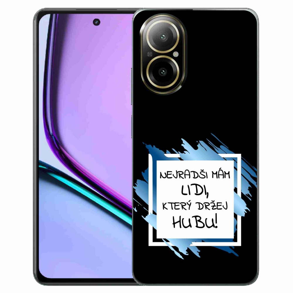 Gelový kryt mmCase na Realme C67 - vtipný text 7 bíločerné pozadí