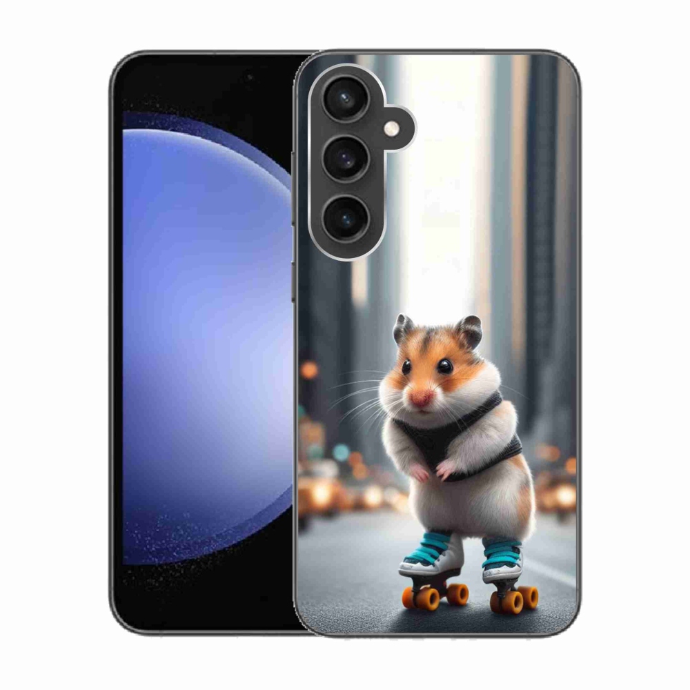 Gelový kryt mmCase na Samsung Galaxy S23 FE - křeček na bruslích