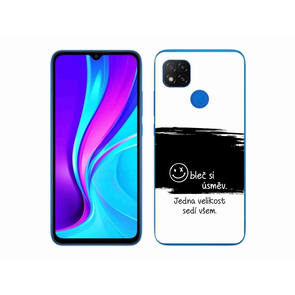 Gelový kryt mmCase na Xiaomi Redmi 9C - vtipný text 8 černobílé pozadí