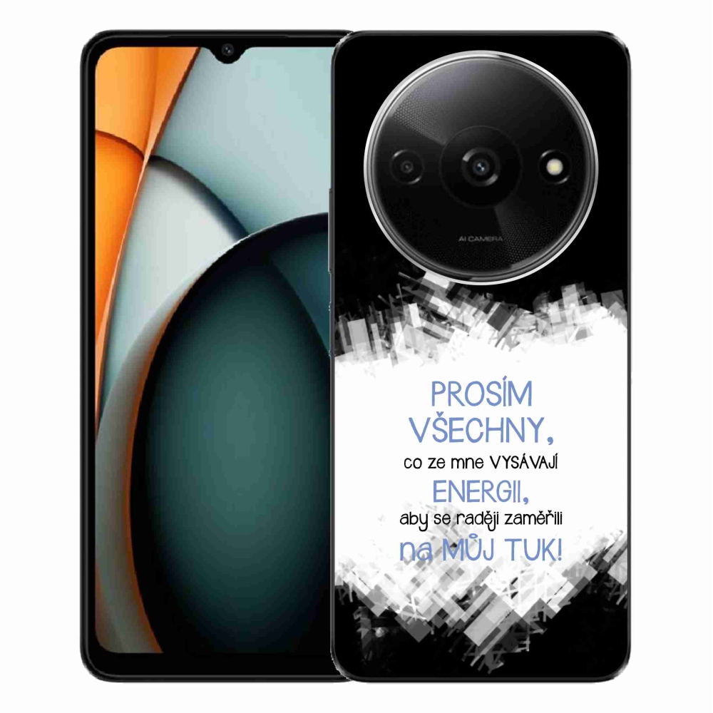 Gelový kryt mmCase na Xiaomi Redmi A3  - vtipný text 1 modrý