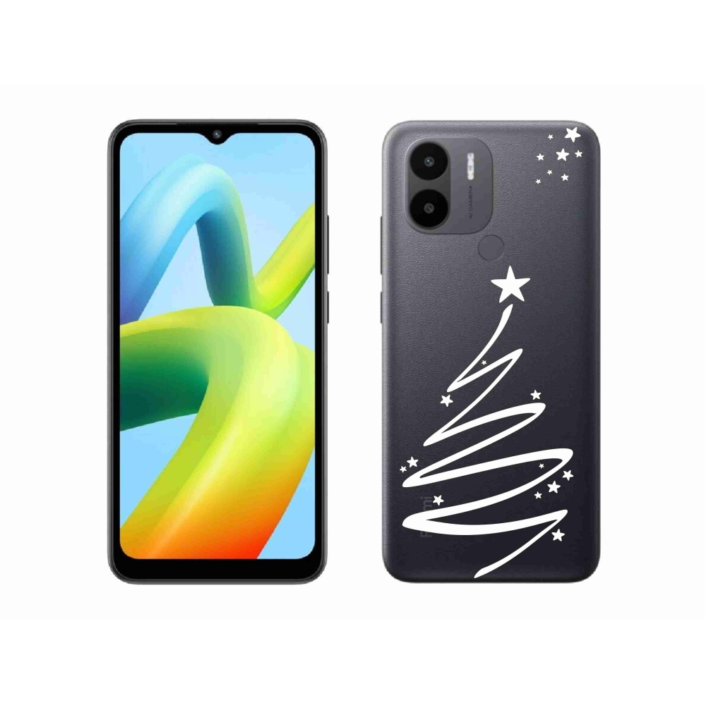 Gelový kryt mmCase na Xiaomi Redmi A1/Redmi A2 - bílý stromeček na průhledném pozadí