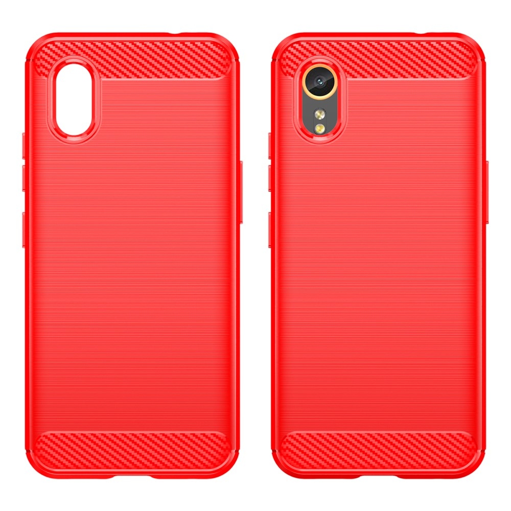 Carbon odolný gelový obal na Samsung Galaxy Xcover 7 - červený