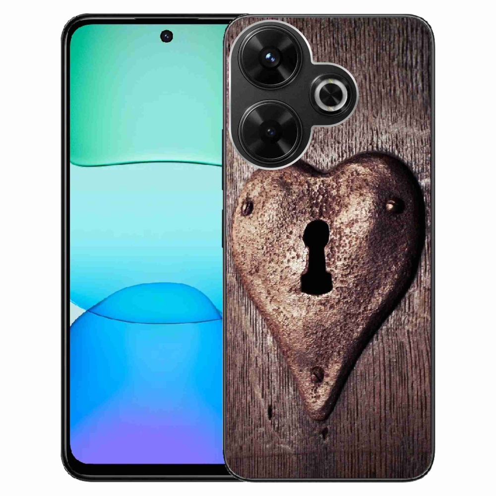 Gelový kryt mmCase na Xiaomi Redmi 13 4G/Poco M6 4G - zámek ve tvaru srdce