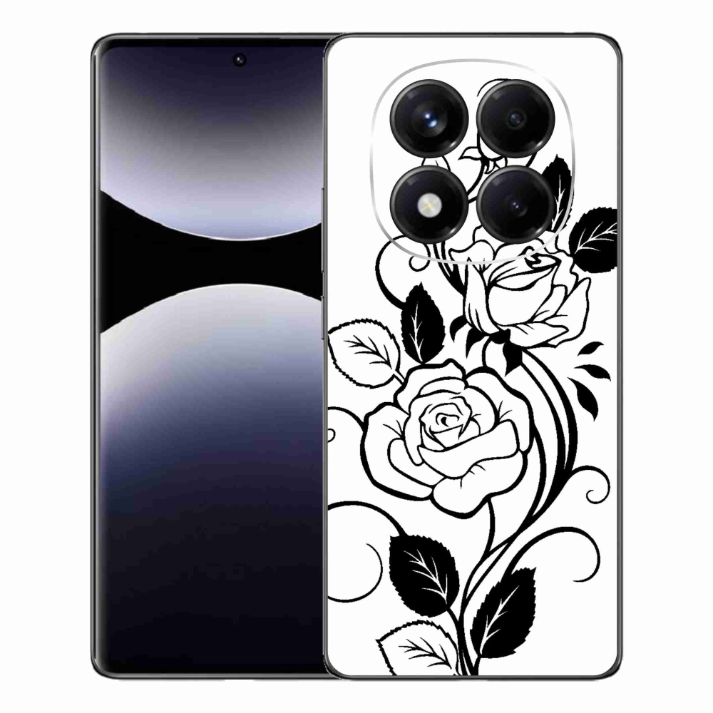 Gelový kryt mmCase na Xiaomi Redmi Note 14 Pro - černobílá růže