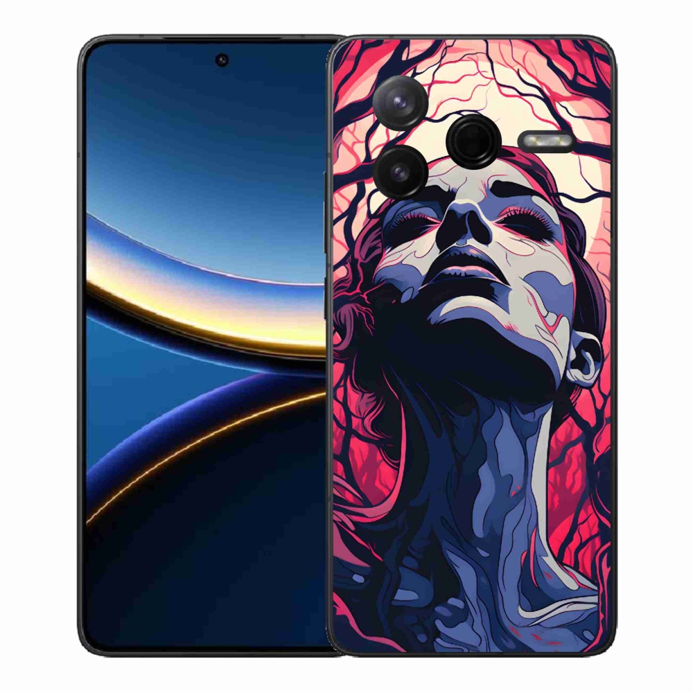 Gelový kryt mmCase na Xiaomi Poco F7 Pro - abstraktní obličej