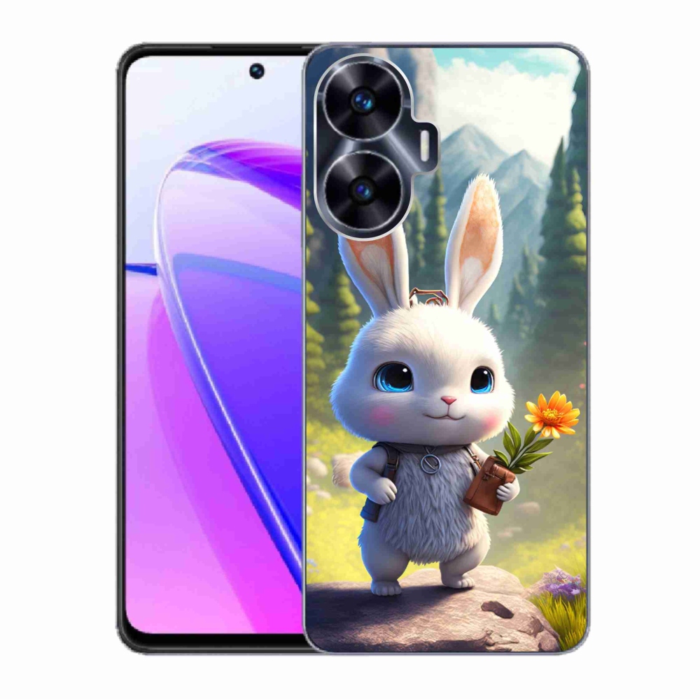 Gelový kryt mmCase na Realme C55 - roztomilý králíček