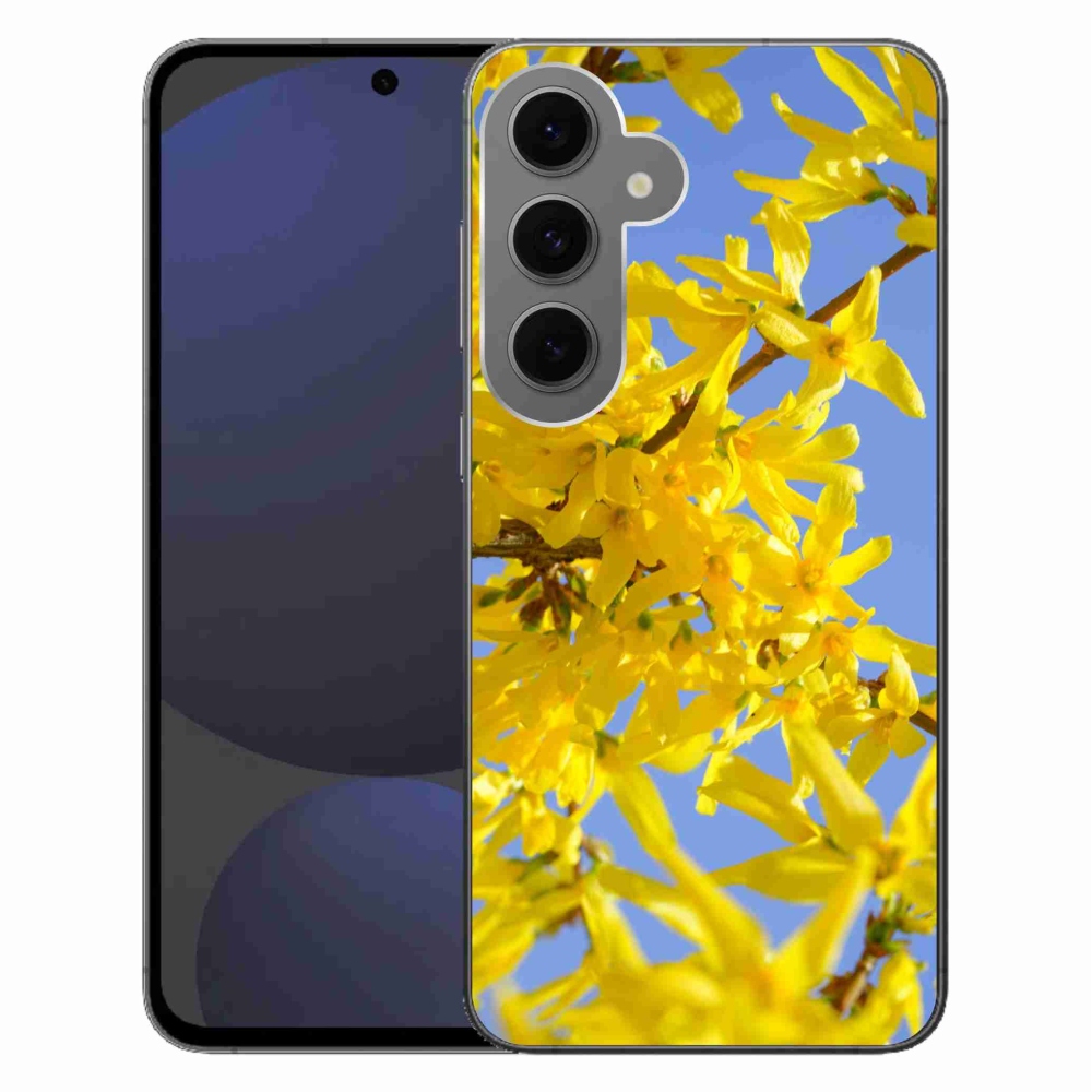 Gelový kryt mmCase na Samsung Galaxy S24 FE - žluté květy