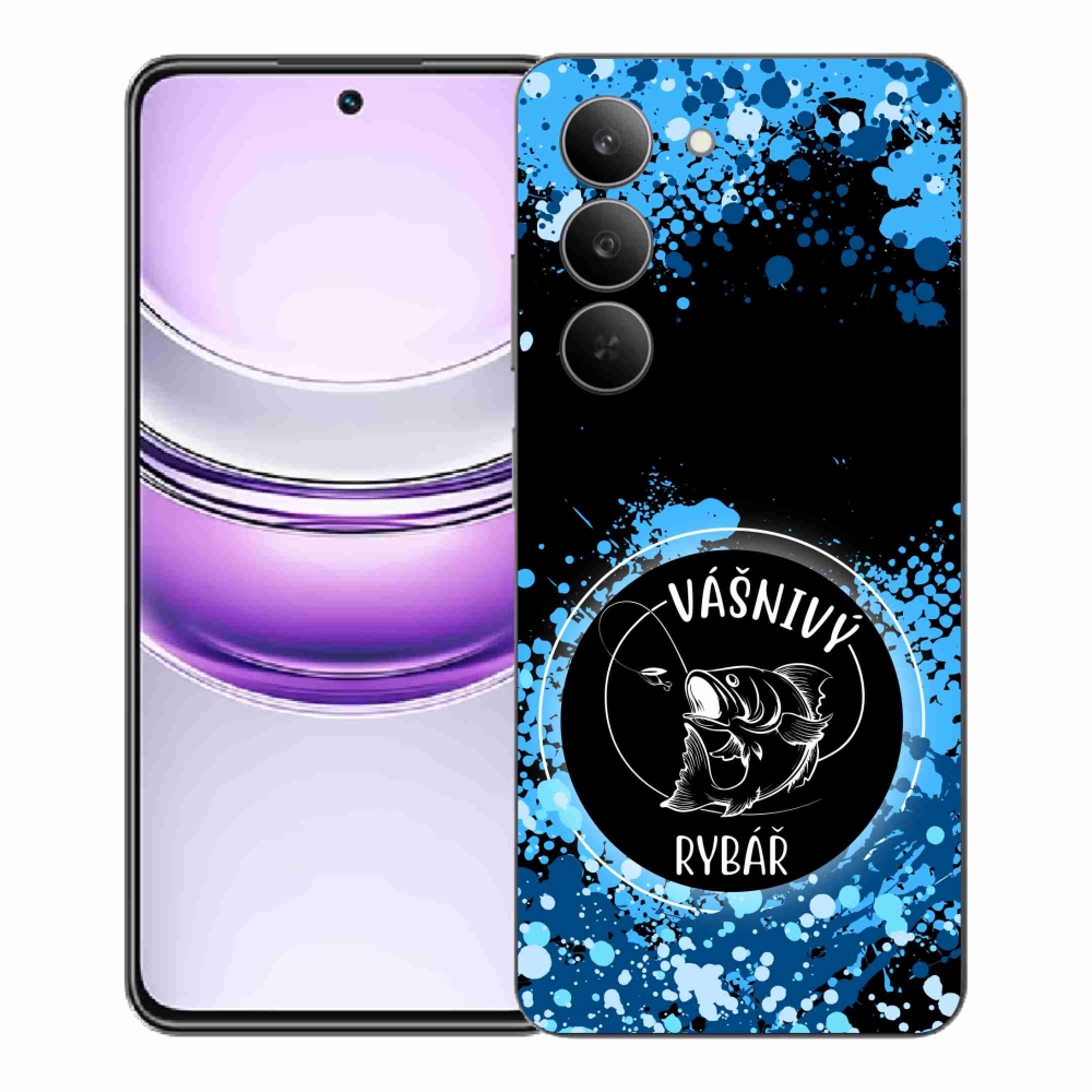 Gelový kryt mmCase na Realme 14x 5G - vášnivý rybář černé pozadí