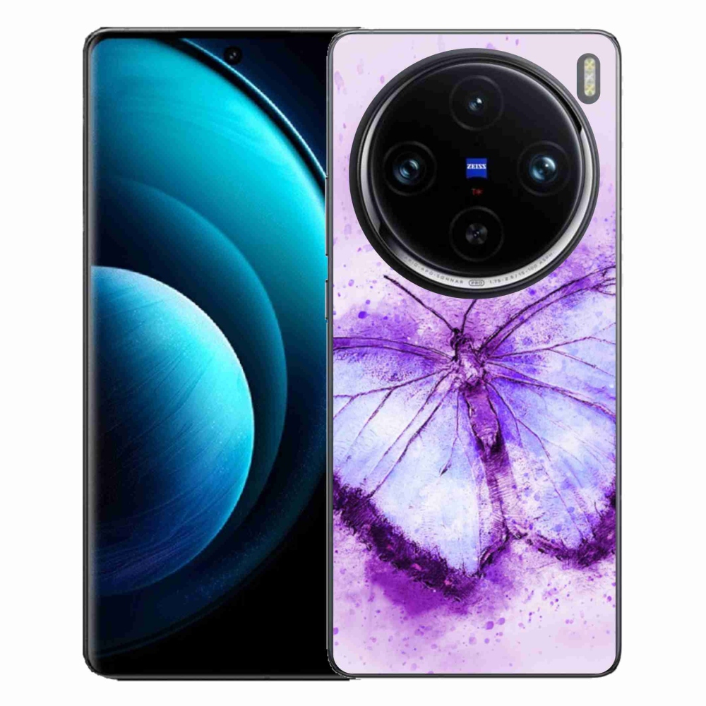 Gelový kryt mmCase na Vivo X100 Pro 5G - fialový motýl