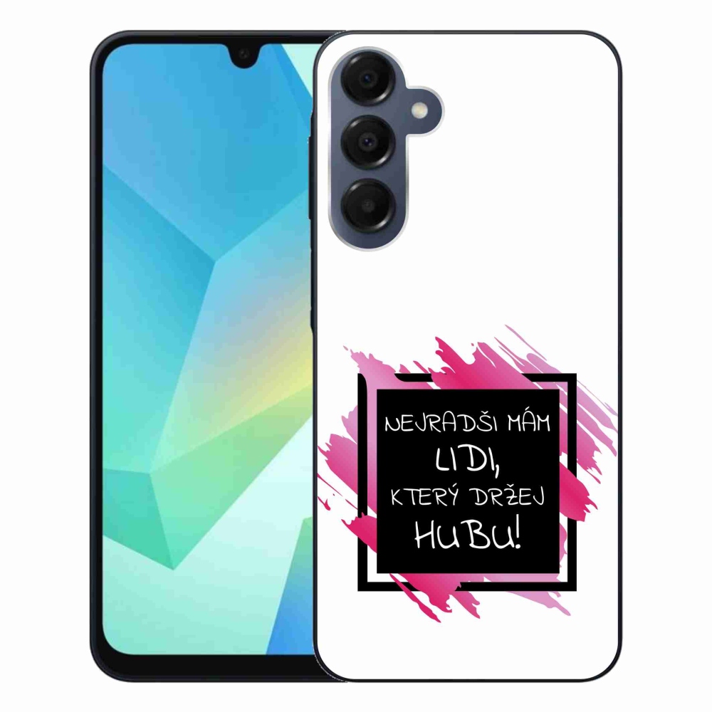 Gelový kryt mmCase na Samsung Galaxy A16 4G/5G - vtipný text 7 černobílé pozadí