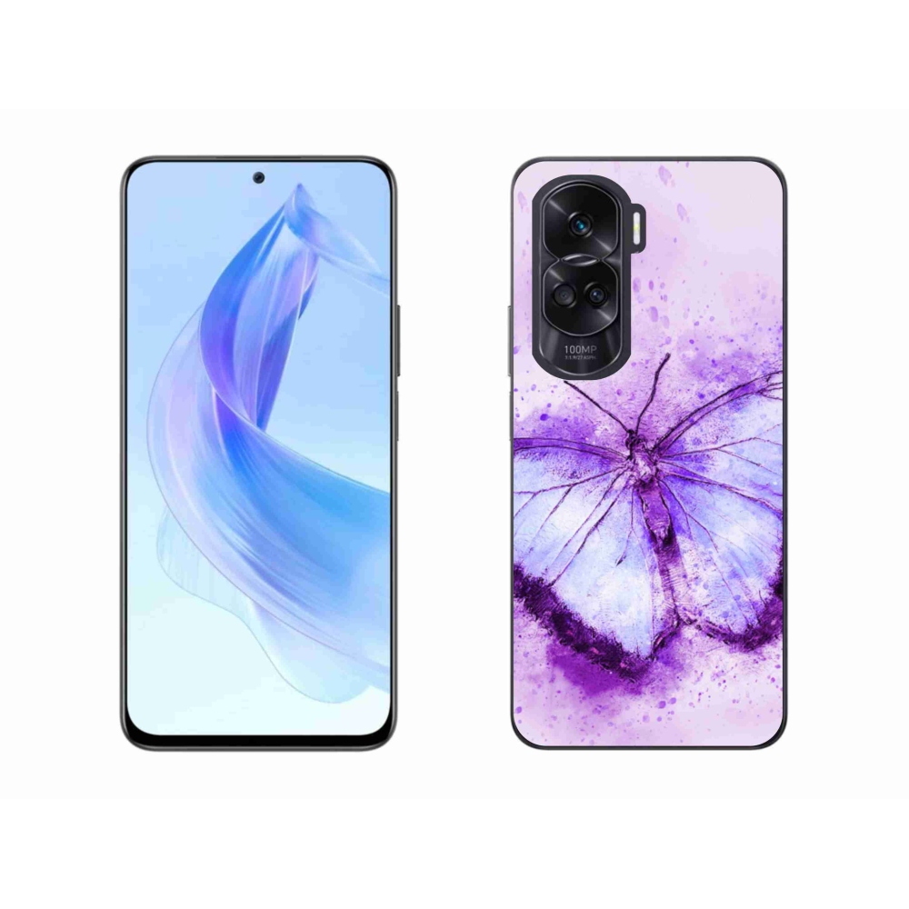 Gelový kryt mmCase na Honor 90 Lite - fialový motýl