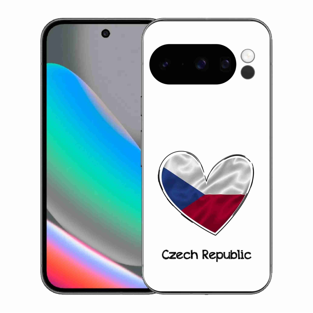 Gelový kryt mmCase na Google Pixel 10 Pro - vlajka srdce bílé pozadí