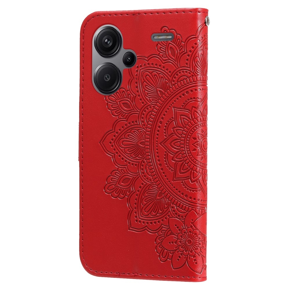 Mandala knížkové pouzdro na Xiaomi Redmi Note 13 Pro+ 5G - červené
