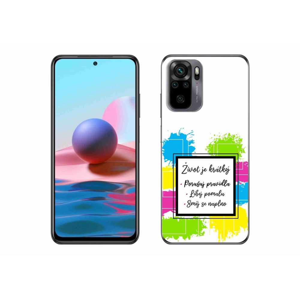 Gelový kryt mmCase na Xiaomi Redmi Note 10S - citát 5 bílé pozadí