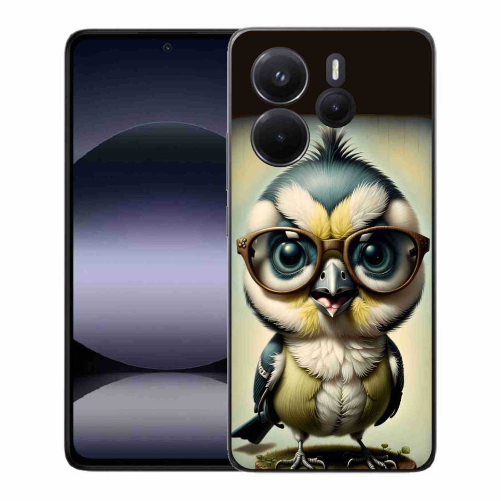 Gelový kryt mmCase na Xiaomi Redmi Note 14 - mládě s brýlemi