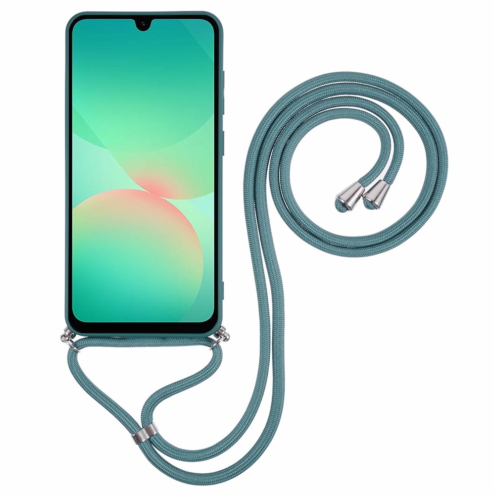 Lining gelový obal se šňůrkou na Samsung Galaxy A17 5G - tmavězelený