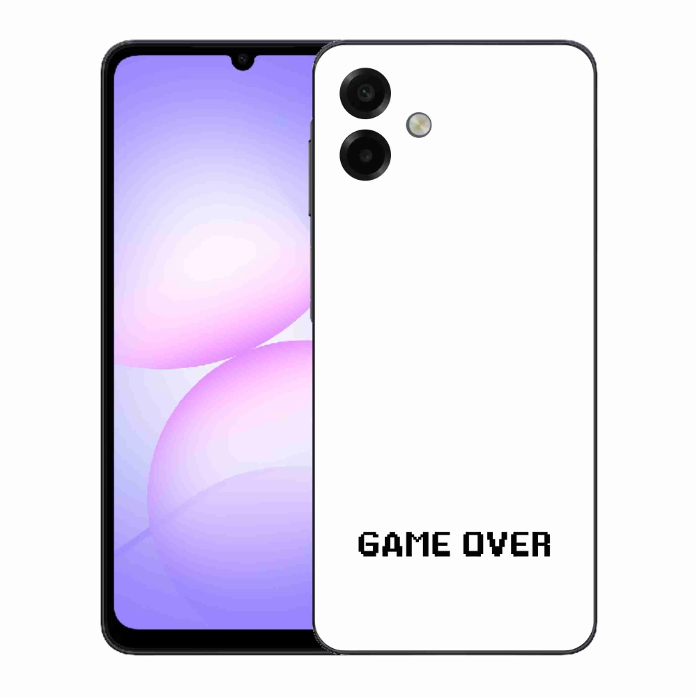 Gelový kryt mmCase na Samsung Galaxy A07 4G - game over bílé pozadí