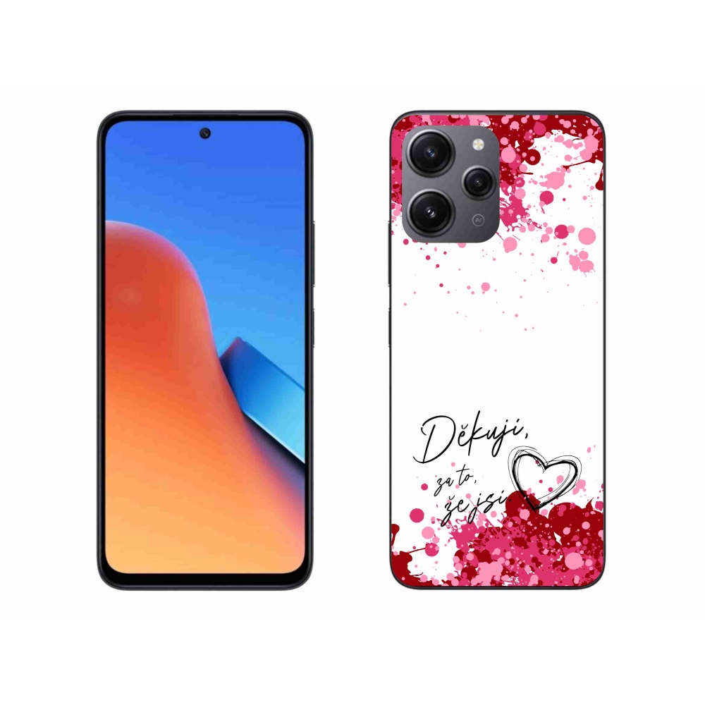 Gelový kryt mmCase na Xiaomi Redmi 12 - zamilovaný text 2 bílé pozadí