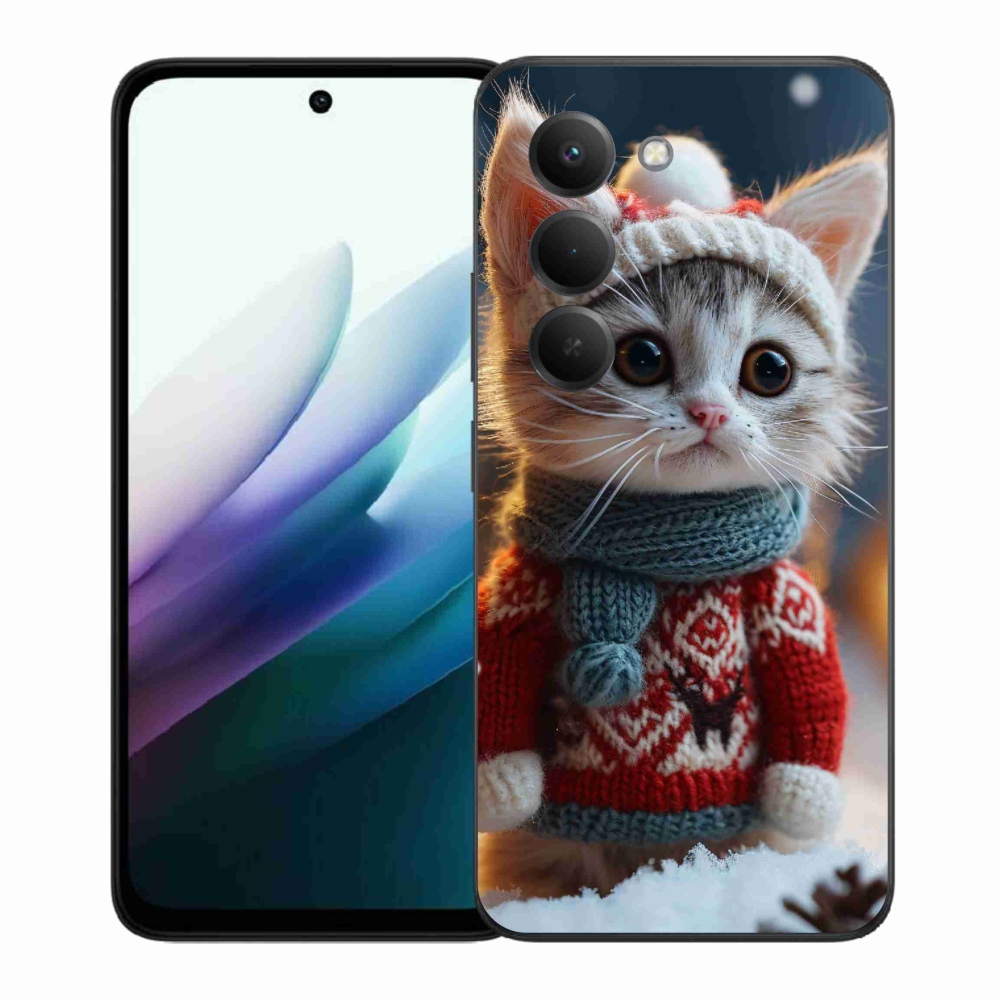 Gelový kryt mmCase na Xiaomi Redmi 15 4G/5G (171mm) - kotě ve svetru