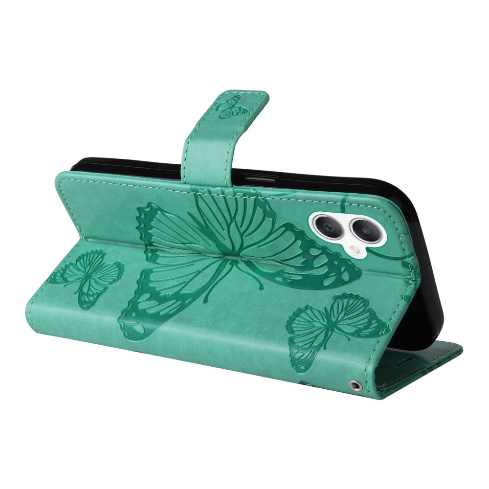 Big Butterfly knížkové pouzdro na Samsung Galaxy A06 4G - modrozelené