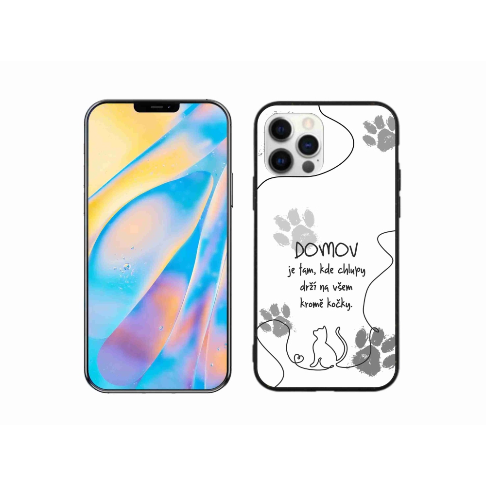 Gelový kryt mmCase na iPhone 12 Pro - kočičí motiv bílé pozadí