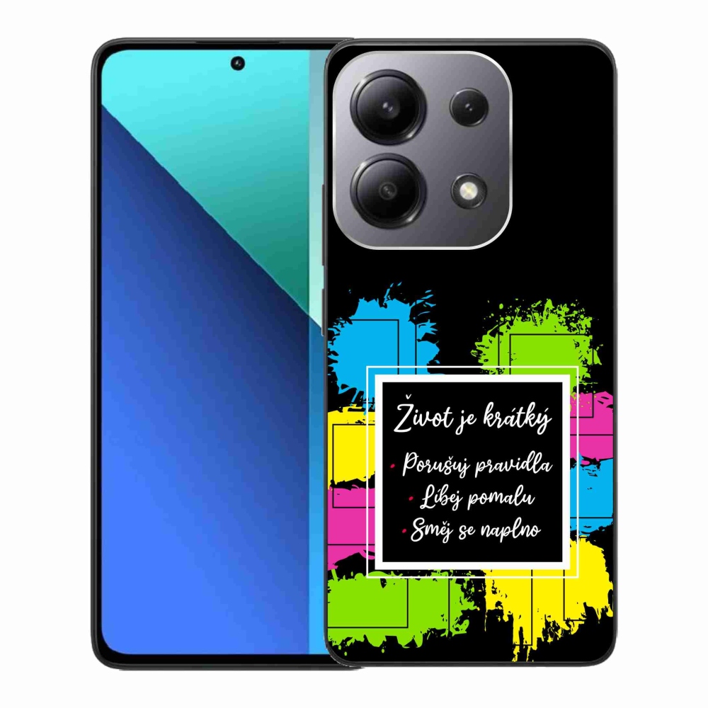 Gelový kryt mmCase na Xiaomi Redmi Note 13 - citát 5 černé pozadí