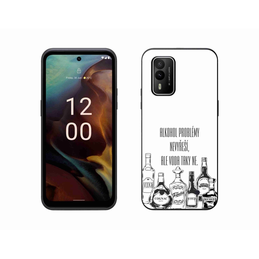 Gelový kryt mmCase na Nokia XR21 - vtipný text bílé pozadí