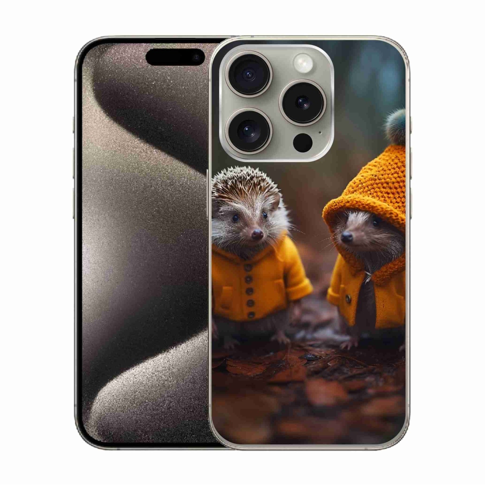 Gelový kryt mmCase na iPhone 15 Pro - ježci